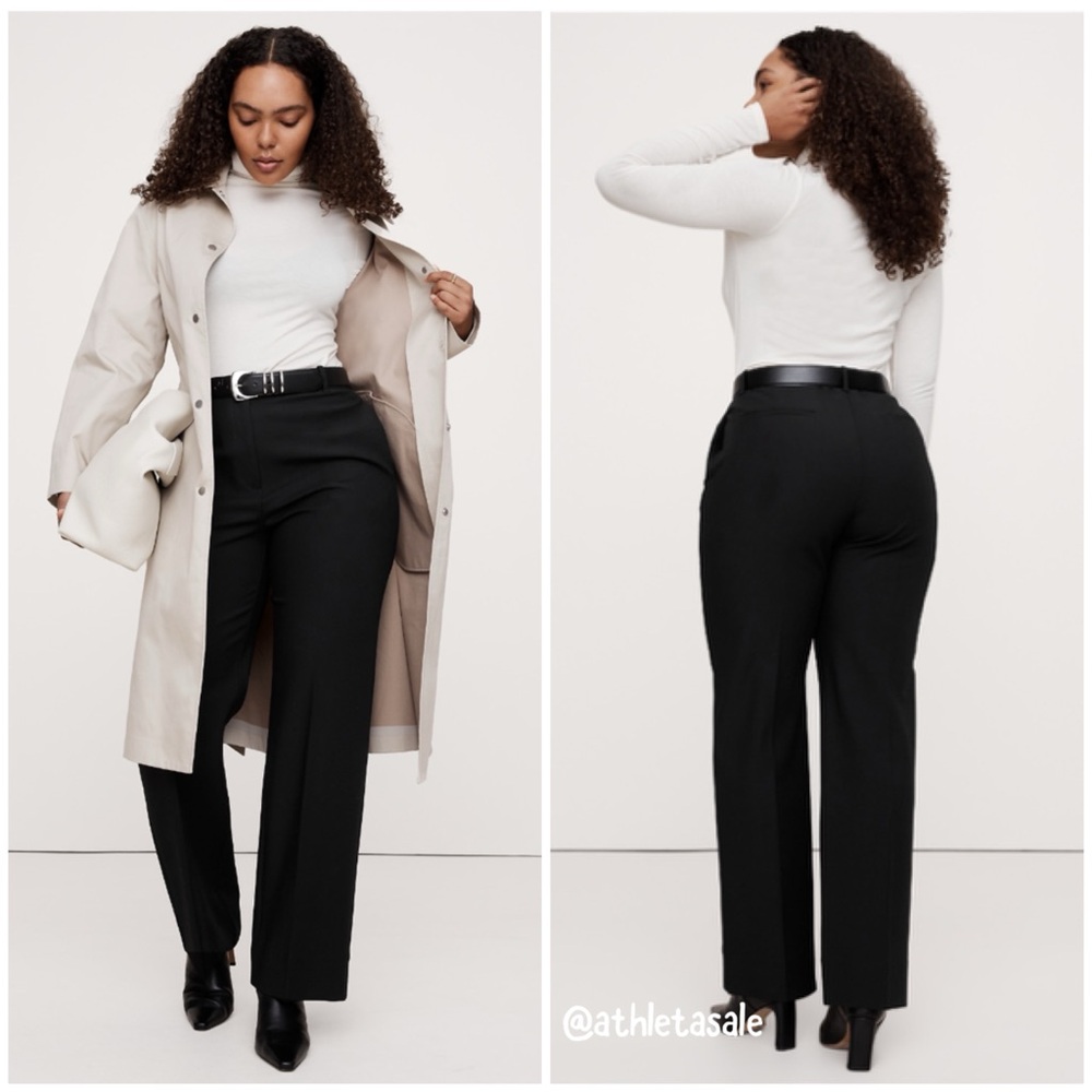 Banana Republic High-Rise Modern Straight Refined Pant | Black